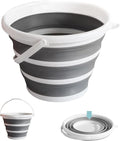 Collapsible Water Bucket (10L / 2.6 Gal) – Portable, Easy to Carry & Store, Ideal for Car Wash, Cleaning, Camping, Fishing and Outdoor Activities with Collapsible Handle Design