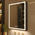 KWW LED Lighted Bathroom Medicine Cabinet with Sockets & USBs, Defogger, Dimmable, 3 Color Light Makeup Mirror, Easy to Install, Wall Mounted Cabinet (Right hinge-20 * 28)