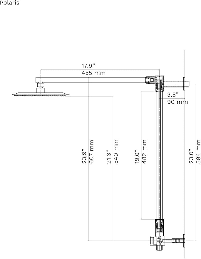 Fennocasa Polaris 1 Rain Shower System, includes 8” Rainfall Shower Head with High Pressure Handheld Combo, 3-Setting Handheld Spray, Height Adjustable Spray Holder, 60” Hose (Chrome)