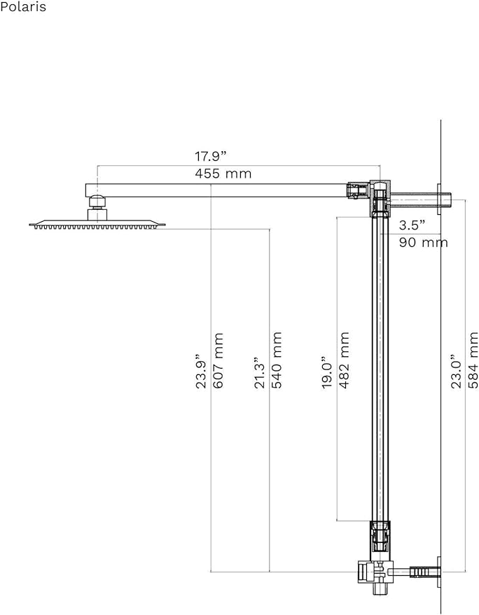 Fennocasa Polaris 1 Rain Shower System, includes 8” Rainfall Shower Head with High Pressure Handheld Combo, 3-Setting Handheld Spray, Height Adjustable Spray Holder, 60” Hose (Brushed Nickel)