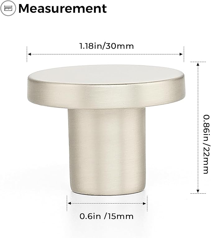 Ravinte 60 Pack Cabinet Knobs Brushed Nickel Kitchen Cabinet Knobs Round Dresser Drawer Pulls Closet Door Pulls 1-1/5 Inch