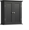 ChooChoo Bathroom Wall Cabinet, Over The Toilet Space Saver Storage Cabinet, Medicine Cabinet with 2 Door and Adjustable Shelves, Cupboard, Black
