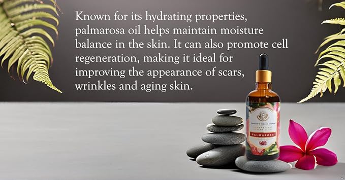 Luxurious Palmarosa Essential Oil by Enhanced Essentials| Slow Distilled & Pure| for Home,Diffusers,Skin & Hair Care,Aromatherapy,Bath,Perfume,Soap & Candle Making|with Glass Dropper|100 ml