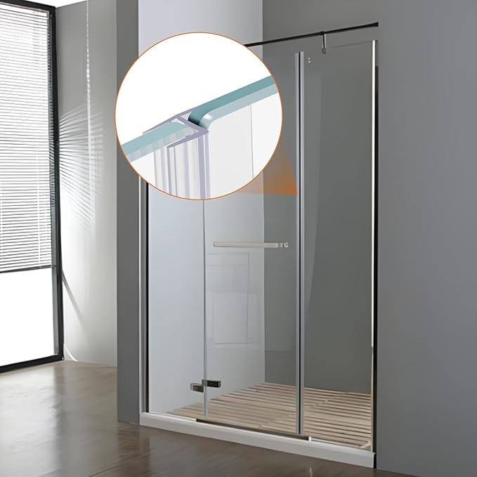78" Shower Door Side Seal Strip for 1/4 inch Frameless Glass Shower Door Clear Polycarbonate