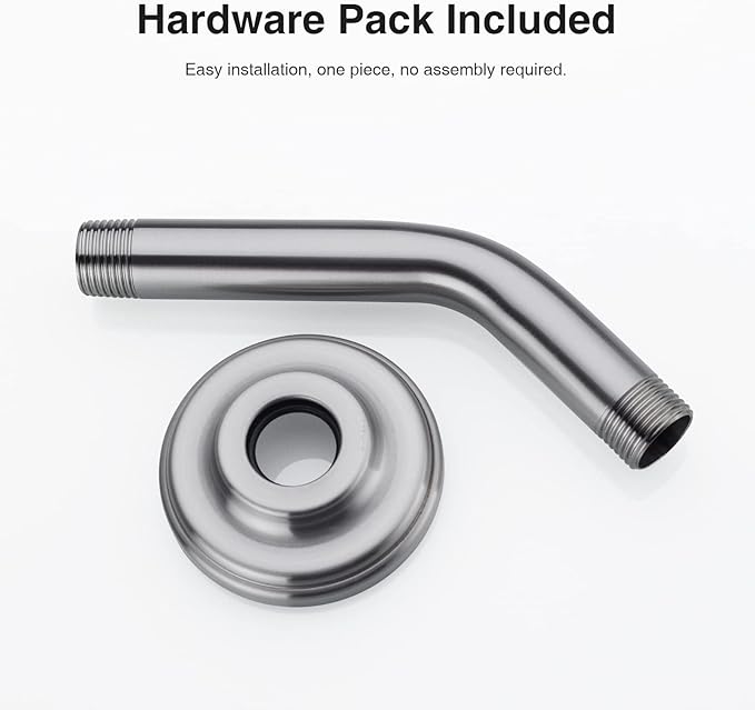 6 Inch Angled Shower Arm with Flange Stainless Steel Wall Mounted Extension Arm for Top Shower Head,Brushed Nickel