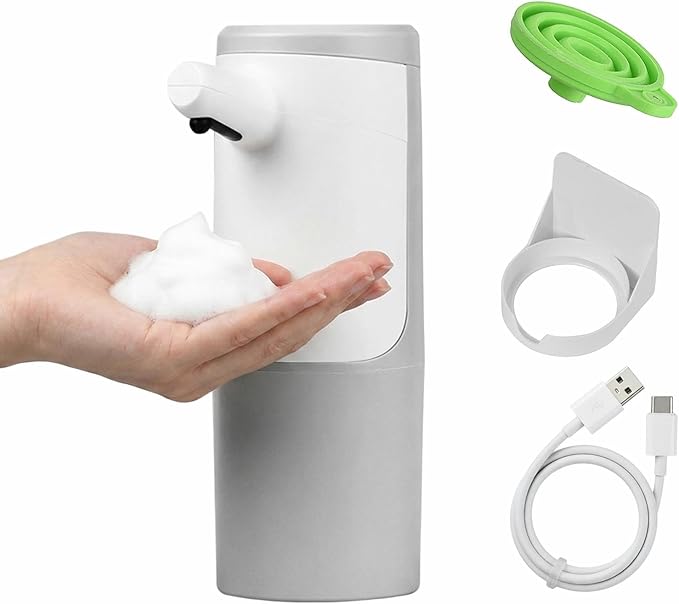 Automatic Soap Dispenser Touchless 15.2oz with Smart Sensor, USB Rechargeable, Hands Free Soap Dispenser for Bathroom & Kitchen