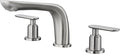SITGES Classic Bathtub Faucet,2-Handle Brushed Nickel Tub Filler,3-Hole Widespread Roman Tub Faucet,High Flow Deck Mount Bath Tub Faucet with Valve Included