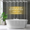 Short Size PEVA Plastic Shower Curtain Liner Premium Light Weight 72" x 66" Clear Bathroom Shower Showroom Curtain Liner with Rustproof Metal Gromments and Weighted Magnet