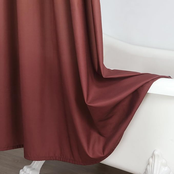 Fabric Shower Curtain, Burgundy Ombre Microfiber Cloth Shower Curtains for Bathroom, Modern Waterproof Bathroom Curtains, 62" W x 72" H