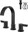 Aolemi Bathroom Faucets 3 Hole,8 Inch Widespread Waterfall Bathroom Sink Faucet,2 Handles Vanity Faucet with Pop-up Drain and Supply Hose,Oil Rubbed Bronze