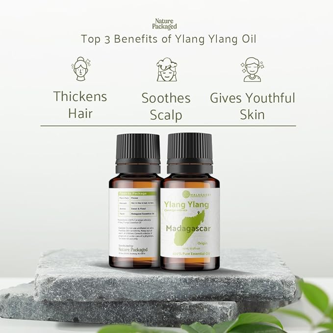 Ylang Ylang Essential Oil - Direct from Malagassi Essential Oils Madagascar - Steam Distilled - Aceite de Ylang Ylang for Aromatherapy, Diffuser, DIY Candle and Soap Making - 8oz
