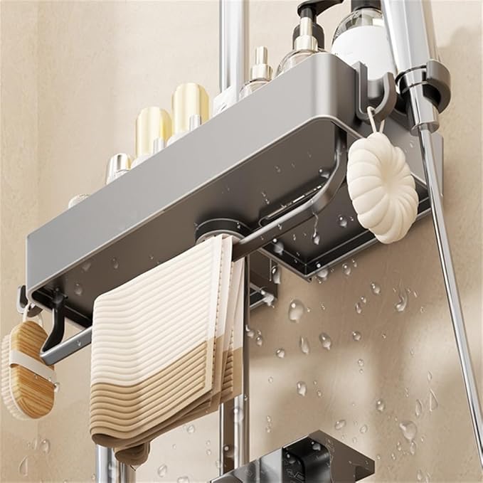 Suction Cup Wall Mounted Suction Shower Rack Organizer No Drilling Shelf Basket For Bathroom Shower Caddy Storage Rack Kitchen Organizer For Smooth Walls