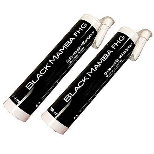 Black Mamba FHG High Tack - Superfast Mono Component Polymer Sealant Cartridge - Black - 12 Pack