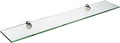 Spancraft Glass P-6x24-Brushed Steel Peacock Glass Shelf, Brushed Steel, 6" x 24"