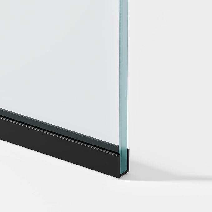 Royalty Fixed Shower Screen - 36" x 78" Frameless 3/8" Clear Tempered Glass Panel with Hardware - Easy Clean Smart Guard Coating - Minimalist Modern Design for Bathroom - Matte Black