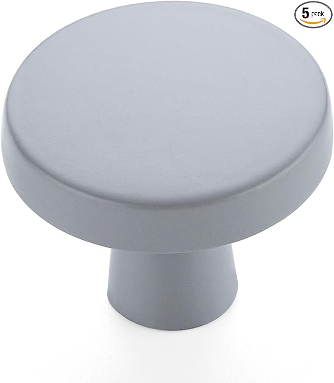 Ravinte 5 Pack Drawer Pulls 1-1/4 Inch Kitchen Cabinet Knobs Solid Round Dresser Drawer Knobs Grey Dresser Knobs Drawer Knobs Simple Cabinet Hardware for Cupboard Drawer Pulls