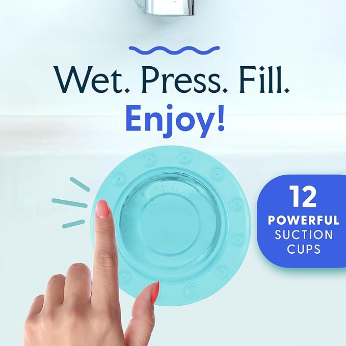 SlipX Solutions Bottomless Bath | Overflow Drain Cover for Tub | Best Gifts for Mom, Spa & Bath Accessories | Drain Block, Water Stopper Plug | Bath Essentials for Women | 4" Diameter, Aqua