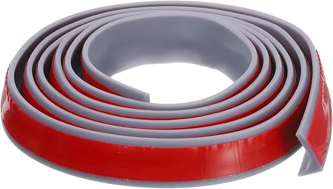 79"x0.8"x0.5" (LxWxH) Collapsible Shower Barrier Stopper - 1 Pack - Good for Bathroom Kitchen - L Shape Water Splash Guard Blocker - Gray