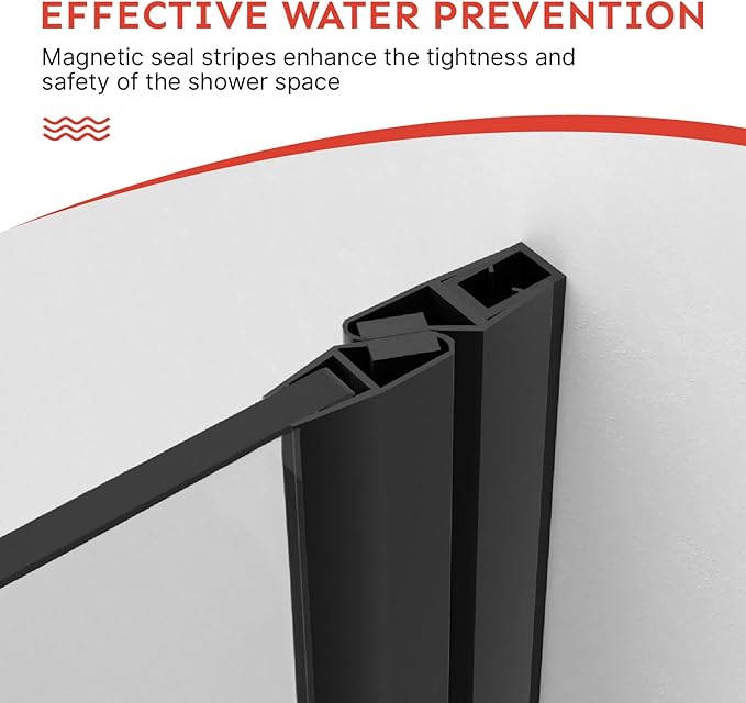 Kosmonia 36"-37"Wx72"H Frameless Pivot Shower Door, 1/4" Tempered Glass&Shatter Proof Film, Stainless Steel Hardware & Easy Clean Coating,Magnetic Seals Water Prevention&Reversible Installation Matte