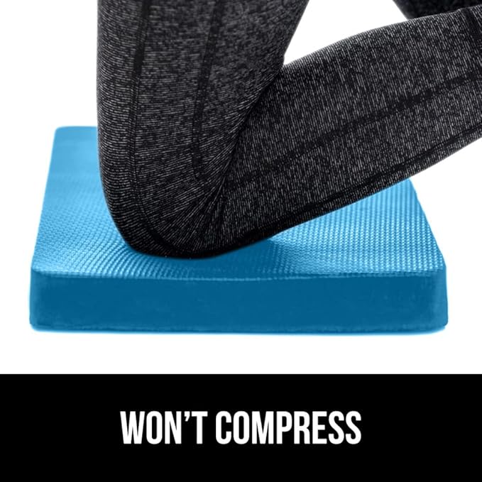 GORILLA GRIP Extra Thick Patent Pending Soft Foam Kneeling Pad, 2 PK, Supportive Large Cushion Knee Pads for Gardening, Baby Bath Time, Dirt and Water Resistant, Workout, Garden Supplies, 17.5x11 Blue