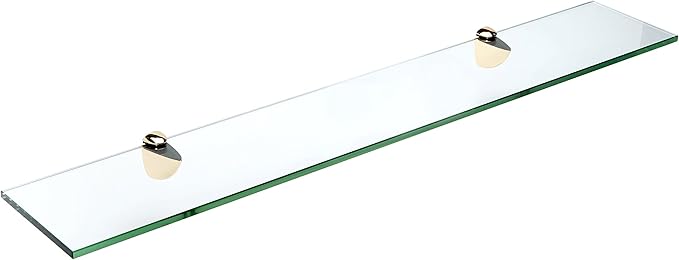Spancraft Glass P-4.75x30-Brass Peacock Glass Shelf, Brass, 4.75" x 30"