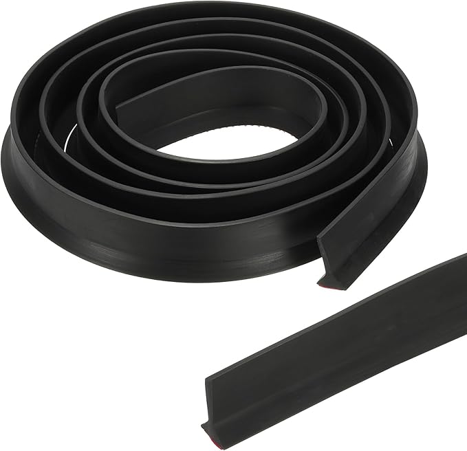 PATIKIL 79 Inch Collapsible Shower Threshold Water Dam Guard, Shower Stopper Barrier Self Adhesive Sink Splash Guards for Frameless Shower Door Bottom, Black (1.2"Wx0.6"T)