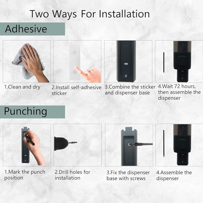 Manual Bathroom Wall Mounted Soap Dispenser, 10oz/300ml Single Black Bathroom Shampoo and Conditioner Dispenser, Clear Plastic Refillable Liquid Lotion Pump Dispenser and Organizer