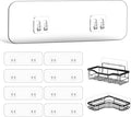 9-Pack Shower Caddy Adhesive Replacement, Transparent Adhesive Hooks Stickers, Strong Hook Strip for Shower Caddy Basket Shelf, Soap Holder, Bathroom Storage Corner Shelves, Kitchen Racks