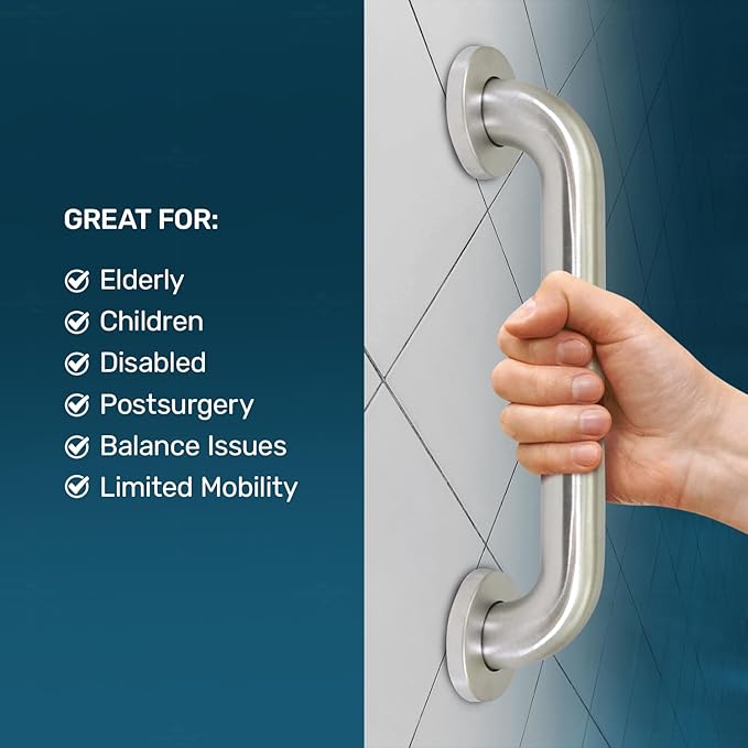 Highcraft Grab Bar for Bathtubs and Showers, Shower Grab Bars for Seniors and Elderly, Safety Bar for Bathroom 30" x 1.5" ADA Compliant Grab Bar, Heavy Duty Stainless Steel Shower Handle Wall Mount