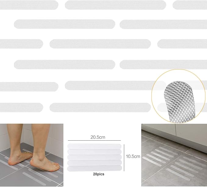 Kyerivs Non Slip Bathtub Stickers Mat for Bathroom,Shower Floor Grips Bath Tub Slip Stickers,Stairs Steps Non Slip Strips for Bathtub-Clear 48pcs