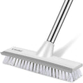 SetSail Floor Scrub Brush with 51-Inch Long Adjustable Handle 2 in 1 Scrape Brush Stiff Bristle Floor Scrubber for Cleaning Shower Bathroom Garage Kitchen Wall Deck Tub Tile
