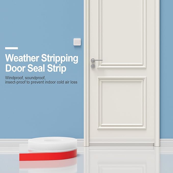 Shower Door Seal Strip, 36ft Silicone Door Frame Sealing Strip for Glass Doors, Bottom & Side Door Gap Filler, 2 Inch Wide Shower Glass Door Seal