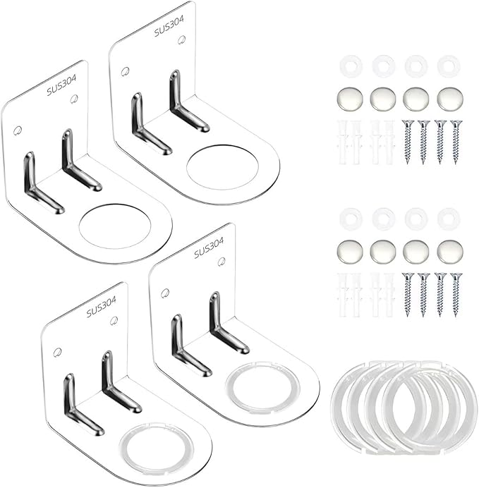 LEFTSTARER 4Pcs Soap Dispenser Wall Mount Bottle Holder, Shampoo Holder for Shower Wall for Soap/Lotion/Detergent/Shower Gel Container Dispenser Holder for Kitchen Bathroom Toilet (4pcs Silver)