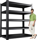 Garage Shelving,Heavy Duty Garage Storage Shelves,Metal Shelving Unit,5 Tier Adjustable Steel Utility Shelf,Use for Basement,Warehouse, Pantry Closet,Black (72" H*59" W*19.7" D)