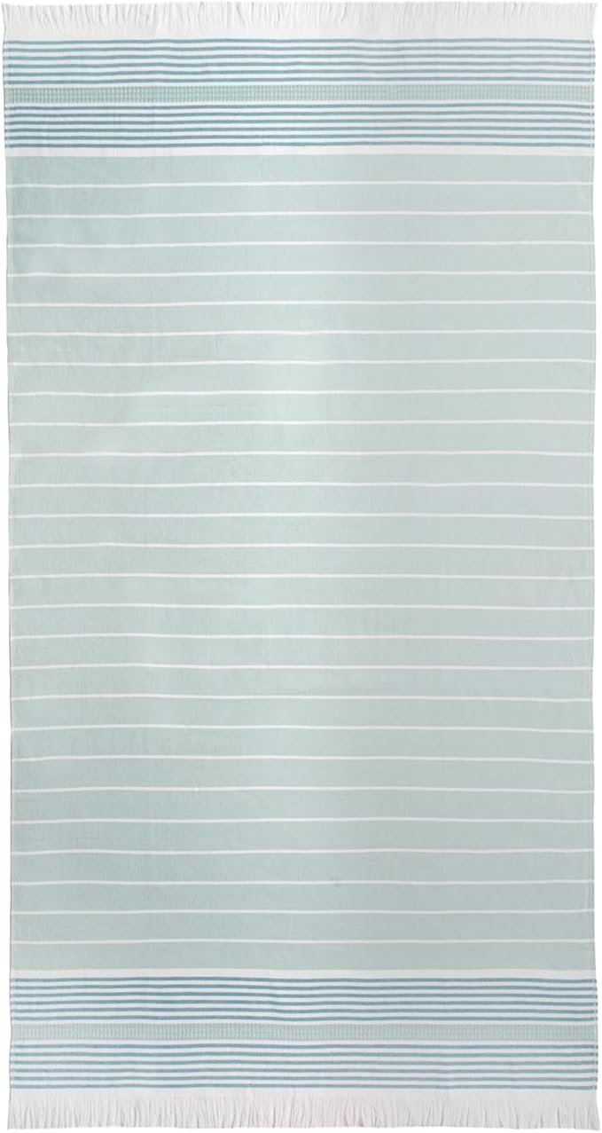 SOFE H&L | LINVIA Foutah Quick Dry Beach Towel Pack of 1 (35” x 70”) Basic - Mint | Lightweight, Premium, Fade Resistant, Durable | Travel Towel, Turkish Beach Towel with Shoulder Strap