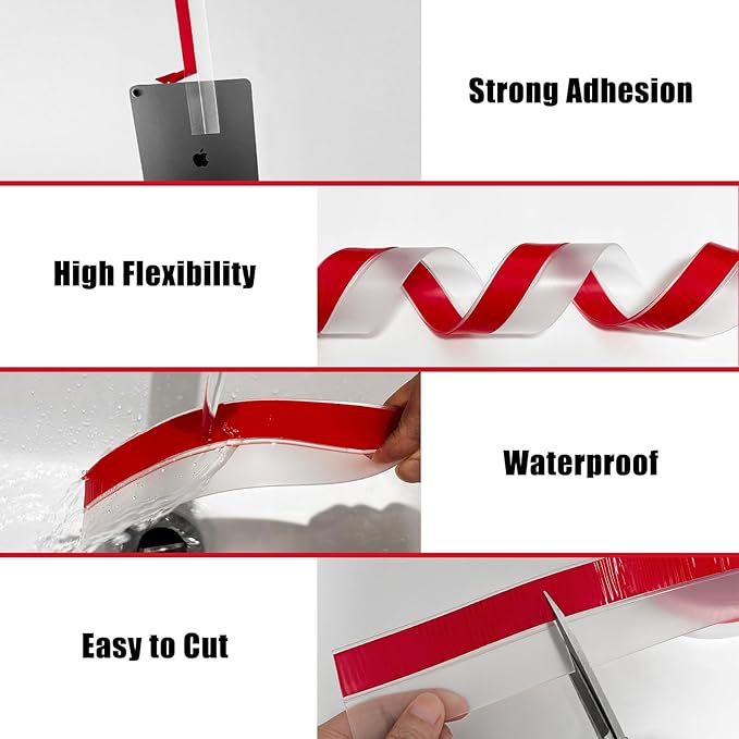 Wide Silicone Weather Stripping, 3 inch (W) x 20 Ft (L) Door Draft Stopper, Silicone Seal Strip for Doors Windows and Shower Glass Gap, Clear