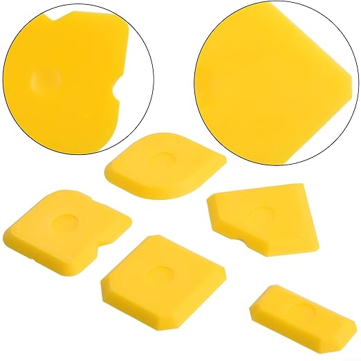 5pcs Portable Yellow Silicone Caulking Kit Multi Edge Sealant Applicator Tool Smoother Mastic Tool for Kitchens Bathrooms