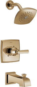 Delta Ashlyn 14 Series Bathtub and Shower Faucet Set, Brushed Gold Shower Head and Handle Set, Valve Trim Kit, Stainless T14464-CZ (Valve Not Included)