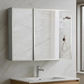 Blossom 30x26 Inch Aluminum Medicine Cabinet with Mirror – Recessed or Surface Wall Mounted Bathroom Storage with Adjustable Glass Shelves, Soft Close Hinges, Rust-Resistant and Modern Mirrored Design
