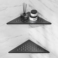 lives 2 Pack Corner Shower Shelf 10" Slot Design Recessed Shower Shelves for Tiled Wall, 304 Stainless Steel Corner Shelf for Bathroom, No Drilling Needed (Matte Black, Cross)
