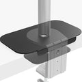 Monitor Mount Reinforcement Plate for Thin, Glass and Other Fragile Tabletop, Steel Bracket Plate Compatible with Most Monitor Stand C-Clamp Installation,Black