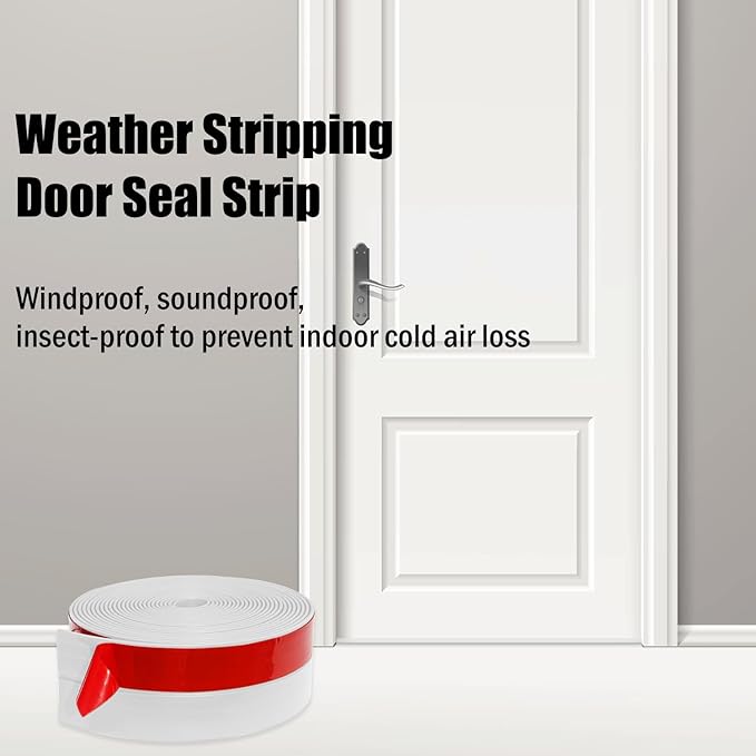 Wide Silicone Weather Stripping, 3 inch (W) x 20 Ft (L) Door Draft Stopper, Silicone Seal Strip for Doors Windows and Shower Glass Gap, White