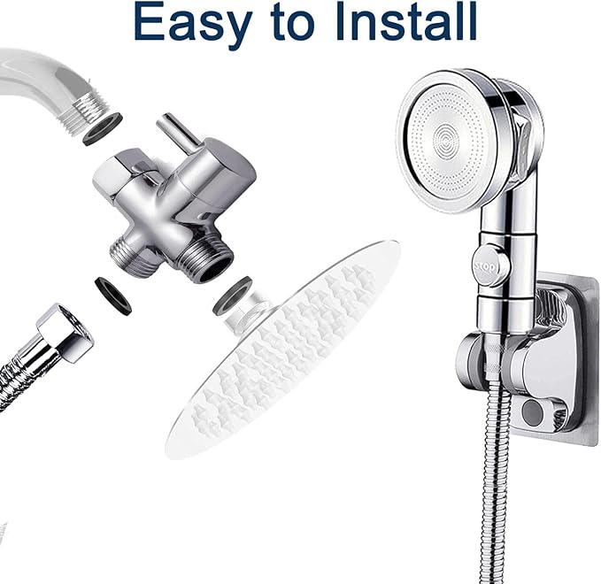 Pet Sprayer Pro Dog Shower Attachment for Bathroom Shower Arm, Indoor Dog Shower Sprayer Includes On/Off Handheld Shower Head, 79" Hose, 3-way Diverter, Dog Brush and Adhesive Holder