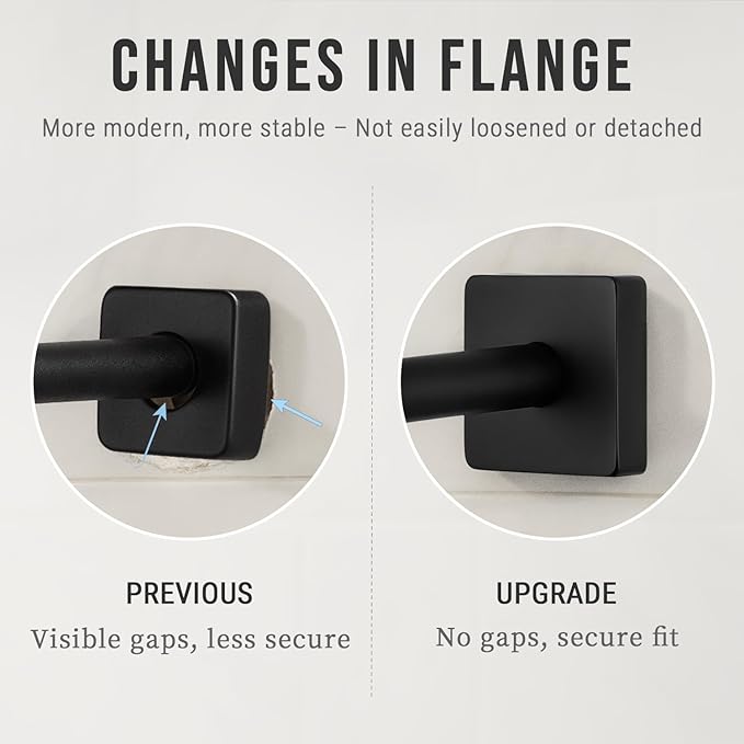 G-Promise All Metal 6-Inch Shower Arm with Flange, Wall-Mounted Stainless Steel Shower Pipe Replacement for Fixed and Handheld Shower Heads, Matte Black