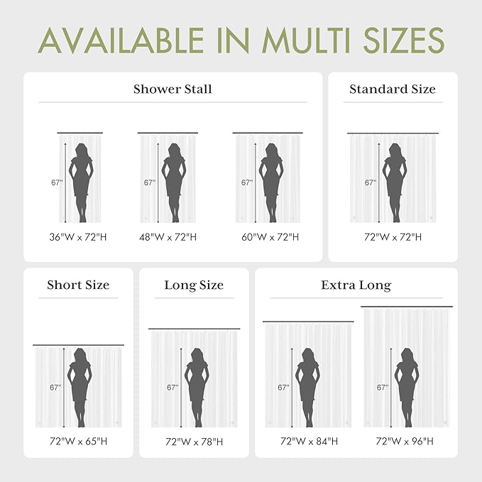 AmazerBath Shower Curtain Liner, 72x72 Beige Shower Curtain Liners, Lightweight Plastic Shower Liner, Cute PEVA Waterproof Cream Shower Curtains for Bathroom with 3 Magnets and 12 Grommets