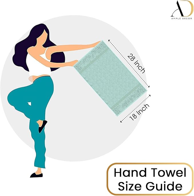 Ample Decor 100% Cotton Hand Towel for Kitchen Set of 52 Mint Green, Absorbent Premium Quality for Bathroom, Hotel, Spa, Gym, Kitchen - 18 X 28 Inch - Mulaayam Collection