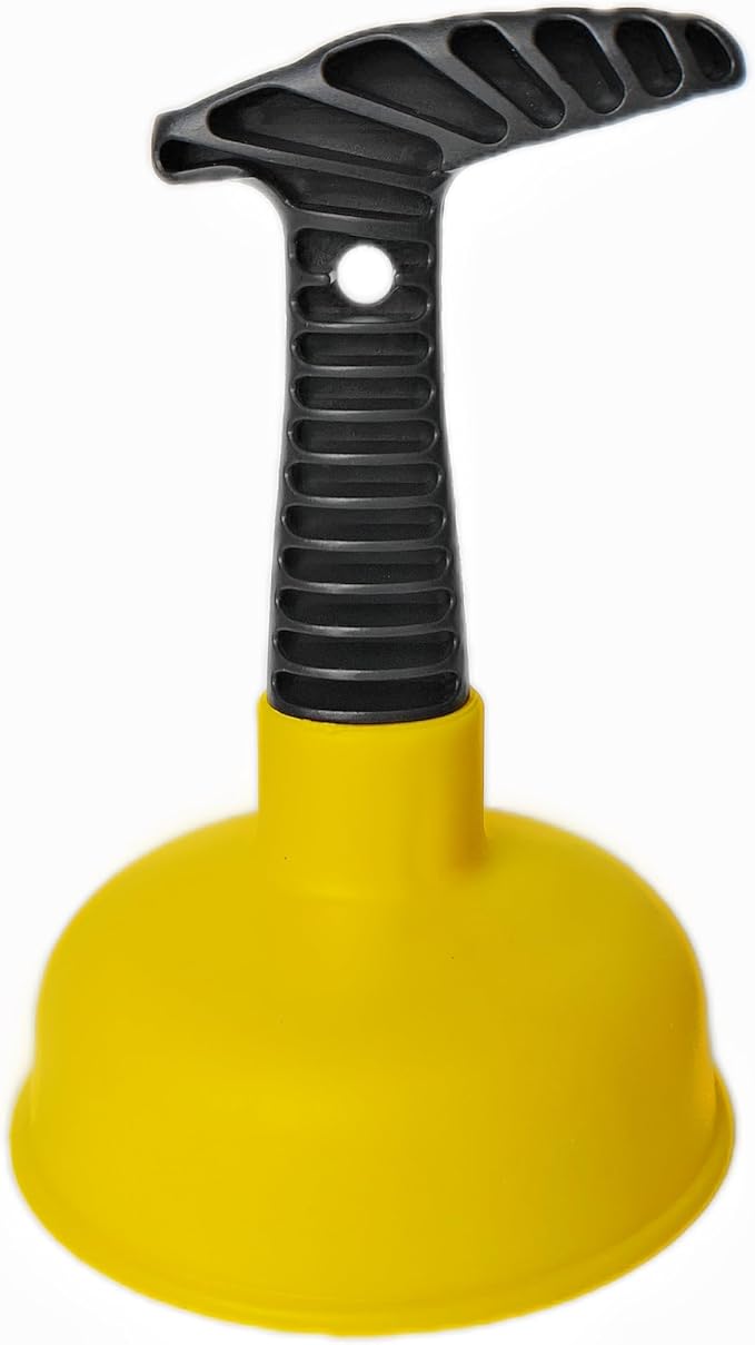 Mini Sink Plunger with Short Handle, Drain Clog Remover Plungers for Bathroom Kitchen Toilet Shower Tub, Powerful Suction, Compact Design, Yellow
