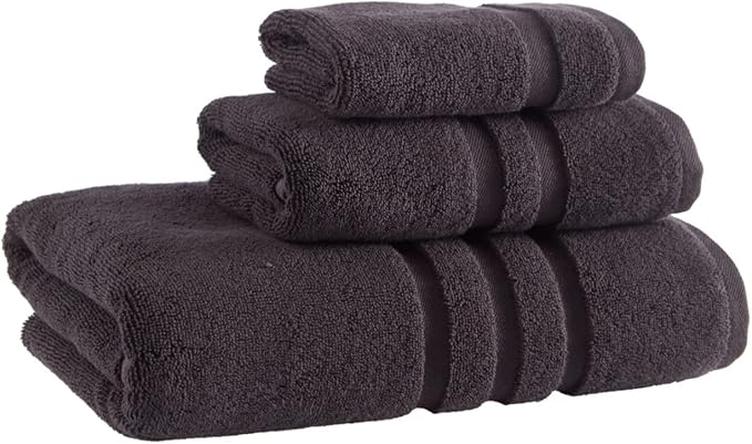 Veteran Textile LLC - 6 Pieces - Turkish Cotton - Luxury Towel Set for Bathroom & Kitchen, 2 Bath Towels, 2 Hand Towels & 2 WashCloths *Valued $79.99* (Black)