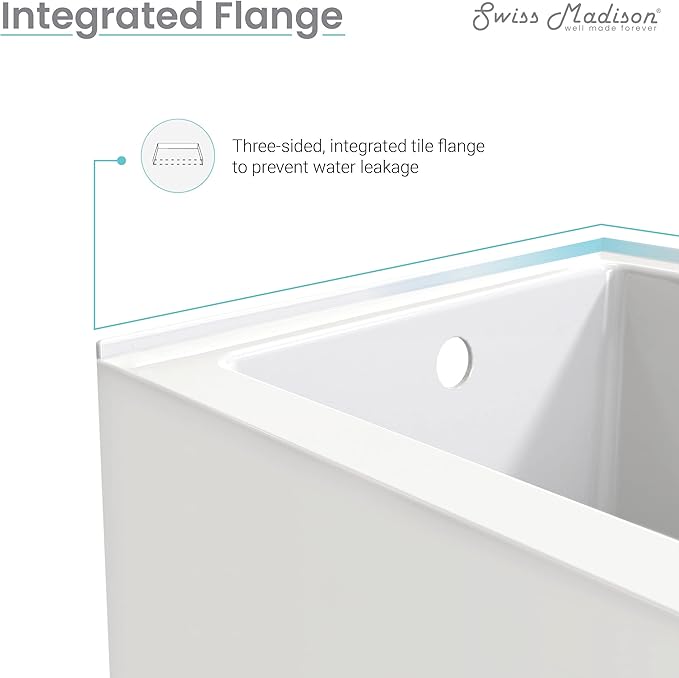Voltaire 54" X 30" Left-Hand Drain Alcove Bathtub with Apron