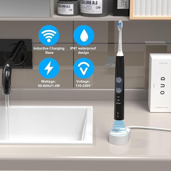 BENSN Charger Base Compatible with Philips Sonicare Electric Toothbrush 4100 5300 5100 1100 2100 3100 6500 7500, 3000 4000 5000 6000 8000 9000 Series, Waterproof Power Cord